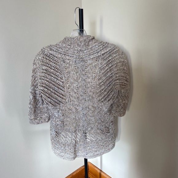 Cynthia Rowley 3/4 Sleeve Chunky Knit Cardigan Beige XS - Picture 2 of 9